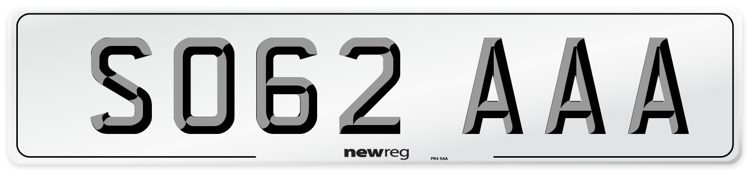 SO62 AAA Number Plate from New Reg
